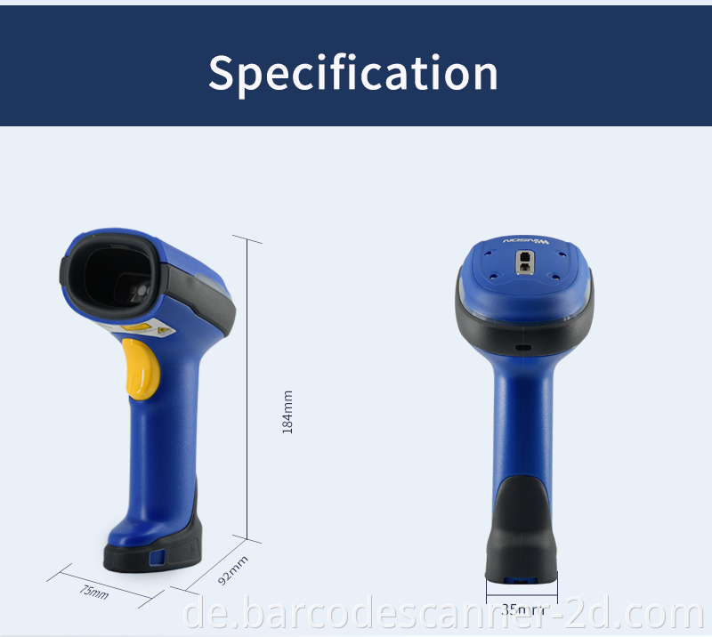 Winson Proo und gebrochener Barcode -Scanner Hochgeschwindigkeitsverkabeltes Industrialleser USB/RS232 -Kabel